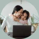 Working mom with young daughter.