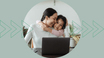 Working mom with young daughter.