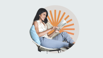 Woman reading 'The Slight Edge'