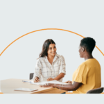 Woman interviewing a candidate.