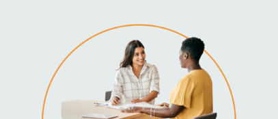 Woman interviewing a candidate.